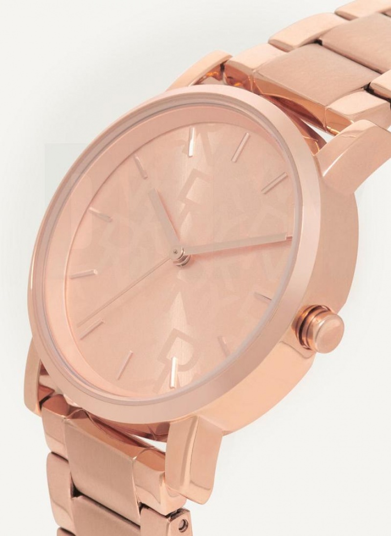 DKNY Soho Logo Face Women's Watches Rose Gold | Ireland_D0117