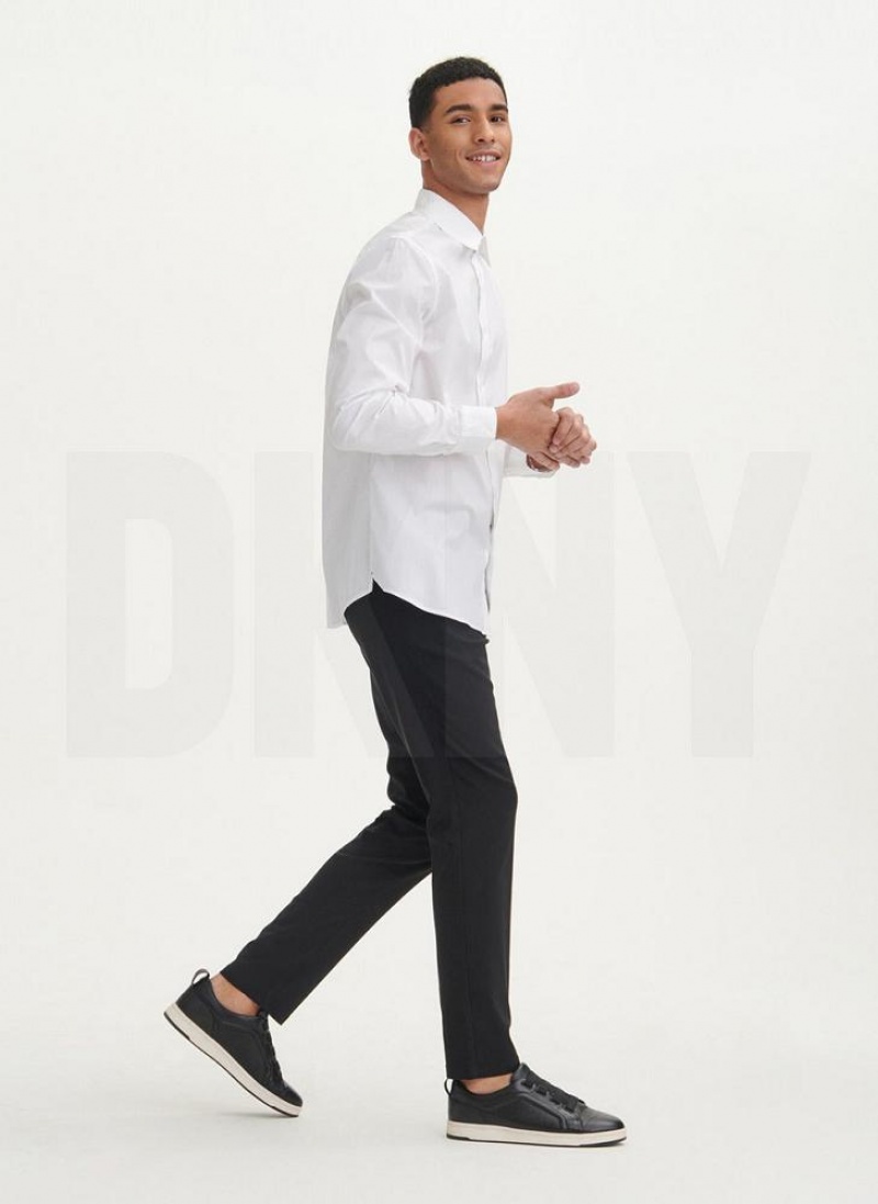 DKNY Solid Woven Men's Shirts White | Ireland_D0976