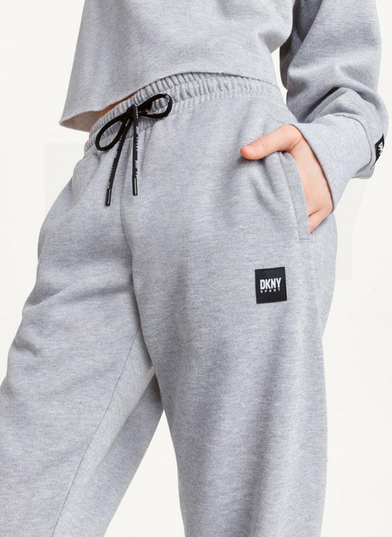 DKNY Sparkle Fleece High Waist Women's Joggers Grey | Ireland_D0433