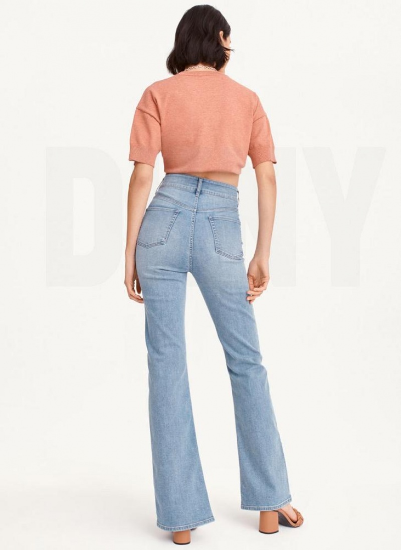 DKNY Split Hem Women's Jeans Indigo Wash | Ireland_D0776