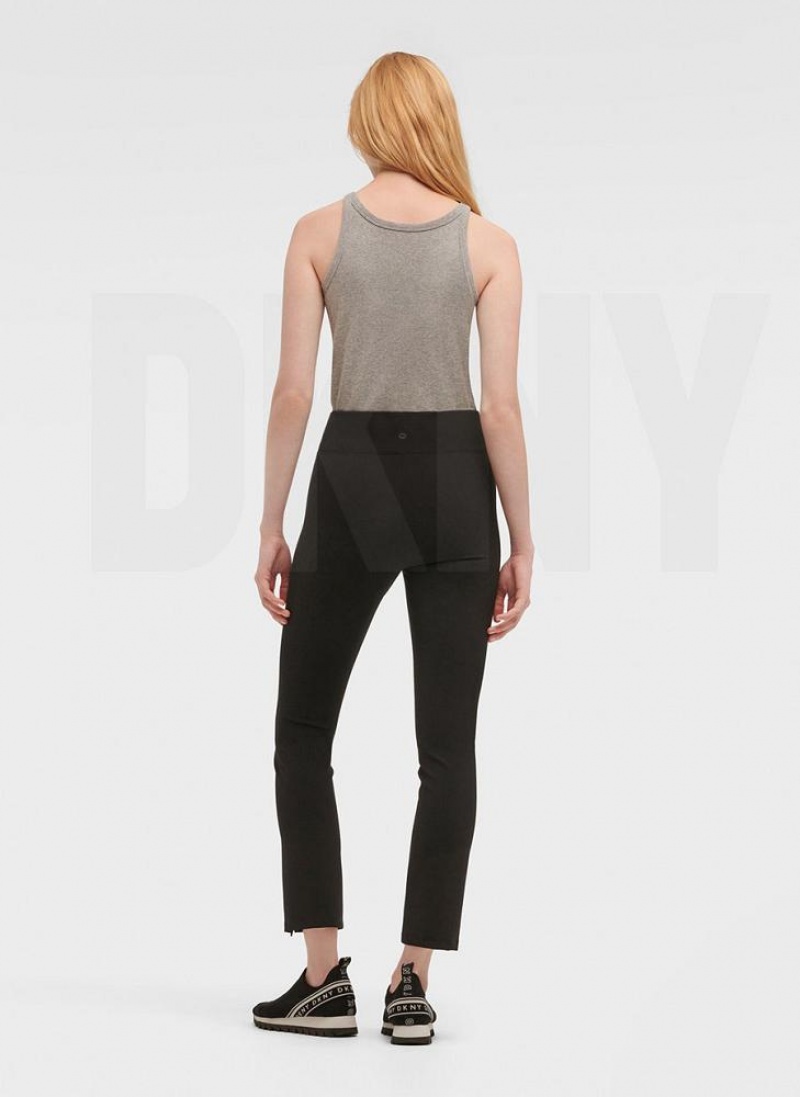 DKNY Split Seam Compression With Zippers Women's Leggings Black | Ireland_D0918