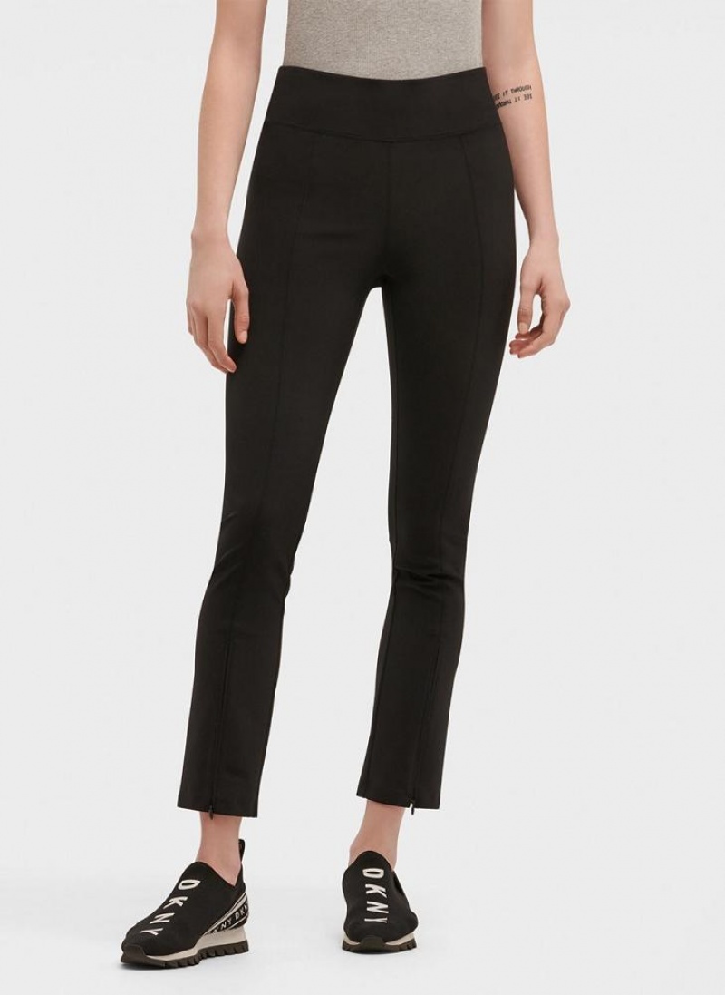 DKNY Split Seam Compression With Zippers Women\'s Leggings Black | Ireland_D0918