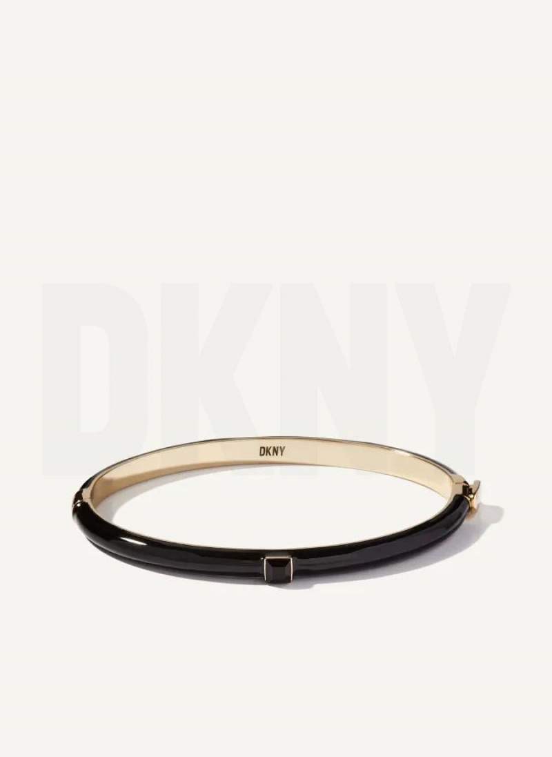 DKNY Square Stone Women\'s Bangle Black | Ireland_D0873