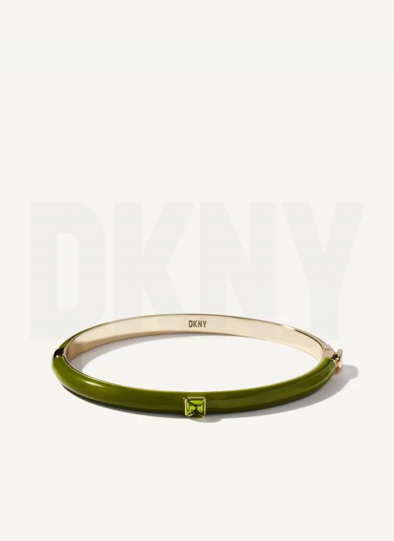 DKNY Square Stone Women\'s Bangle Green | Ireland_D0538