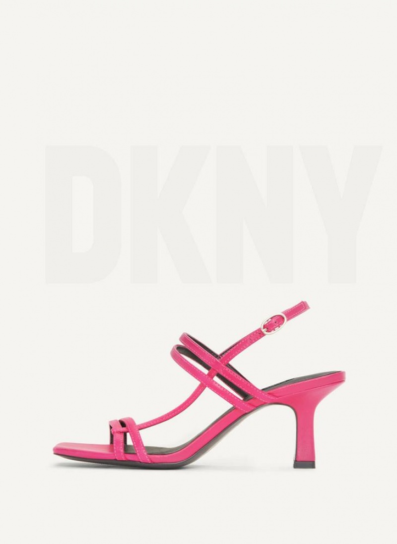 DKNY Strappy Heel Women\'s Sandals Pink | Ireland_D1637