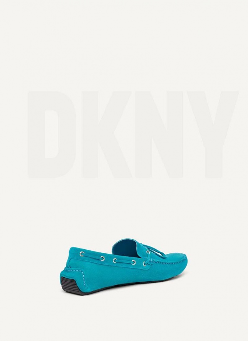 DKNY Suede Driver Moccasin Men's Sneakers Turquoise | Ireland_D0496