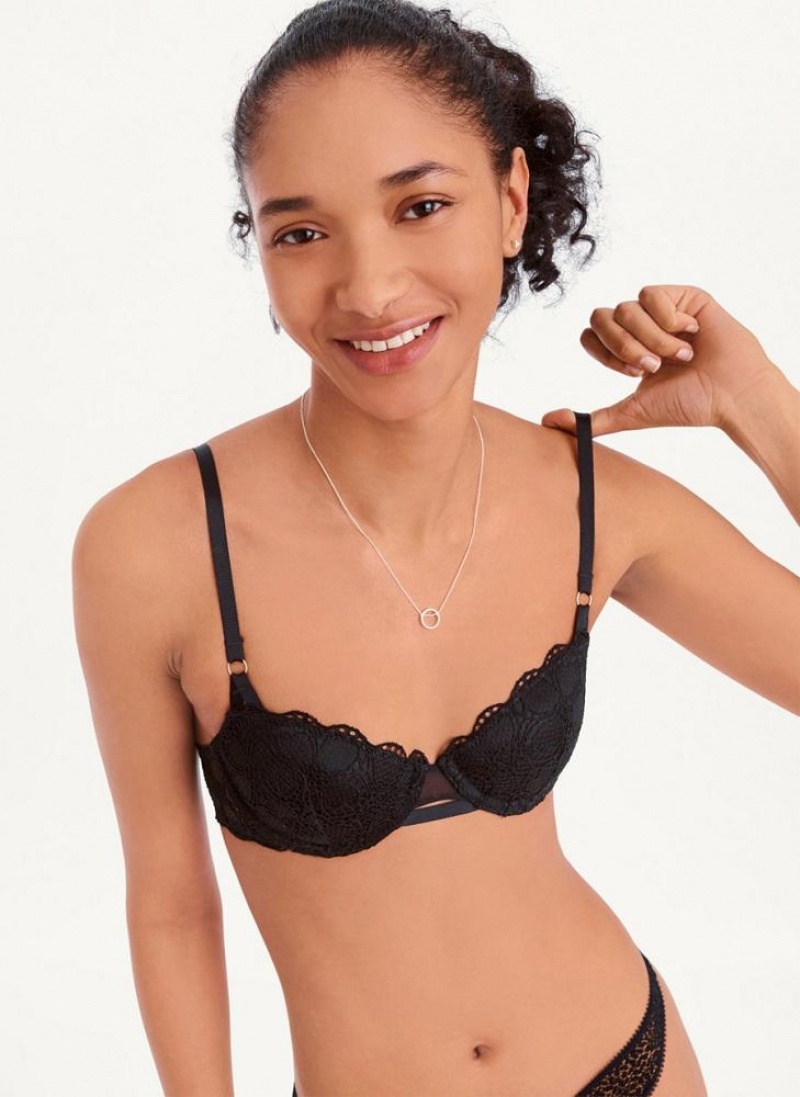 DKNY Superior Lace Balconette Women's Bras Black | Ireland_D0750