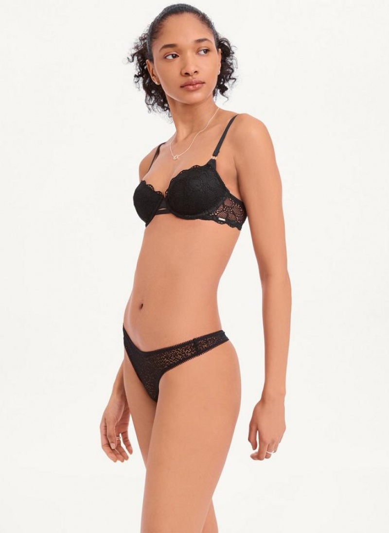 DKNY Superior Lace Balconette Women's Bras Black | Ireland_D0750