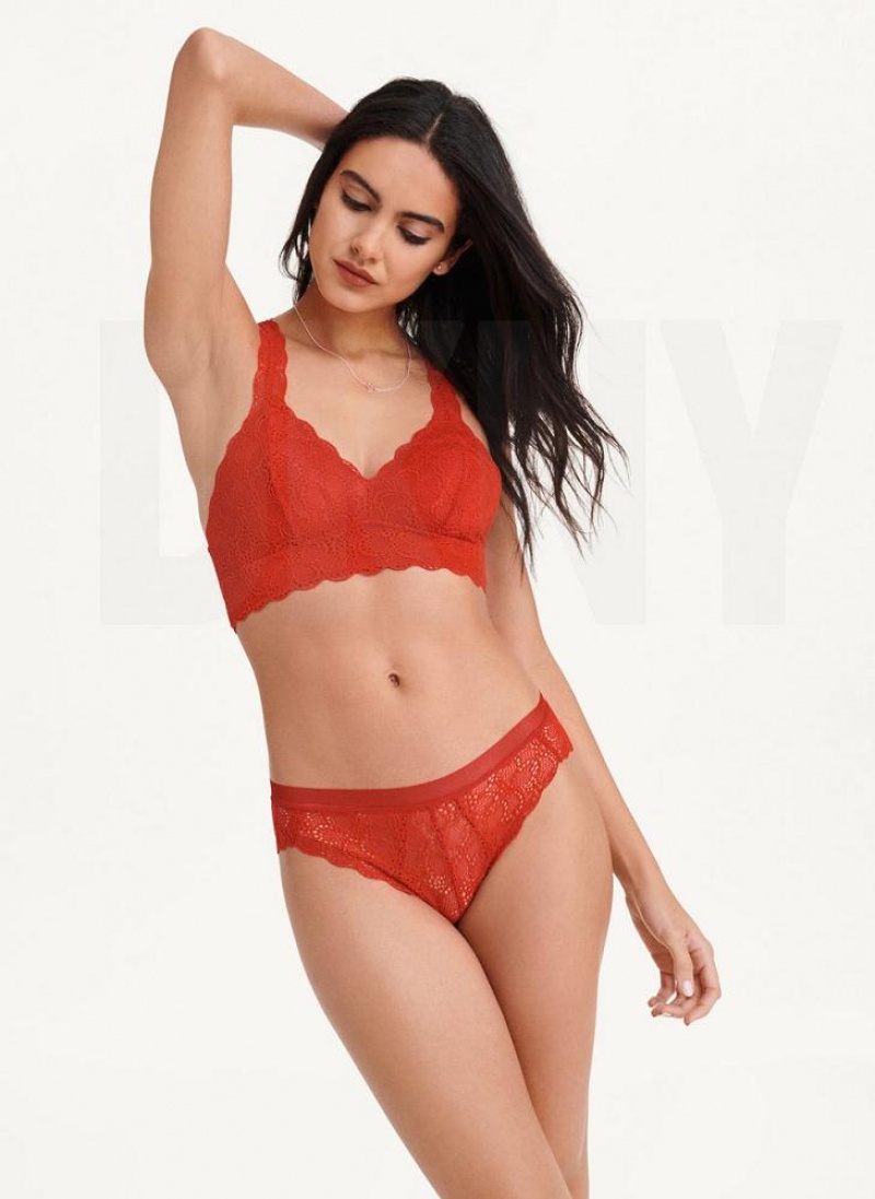 DKNY Superior Lace Women's Bras Dark Red | Ireland_D1500