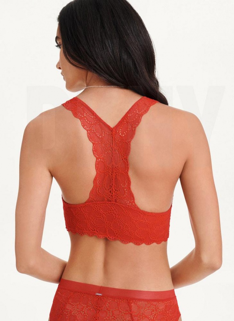 DKNY Superior Lace Women's Bras Dark Red | Ireland_D1500