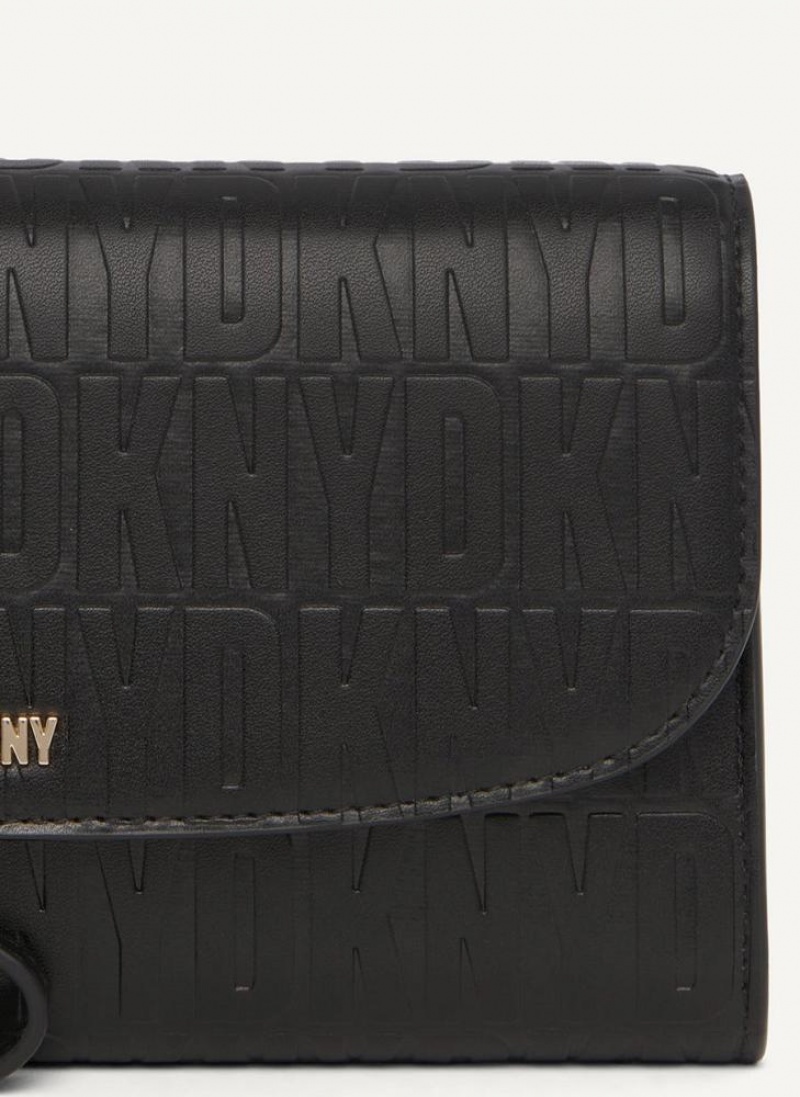 DKNY Sydney Women's Wallets Black / Gold | Ireland_D1379