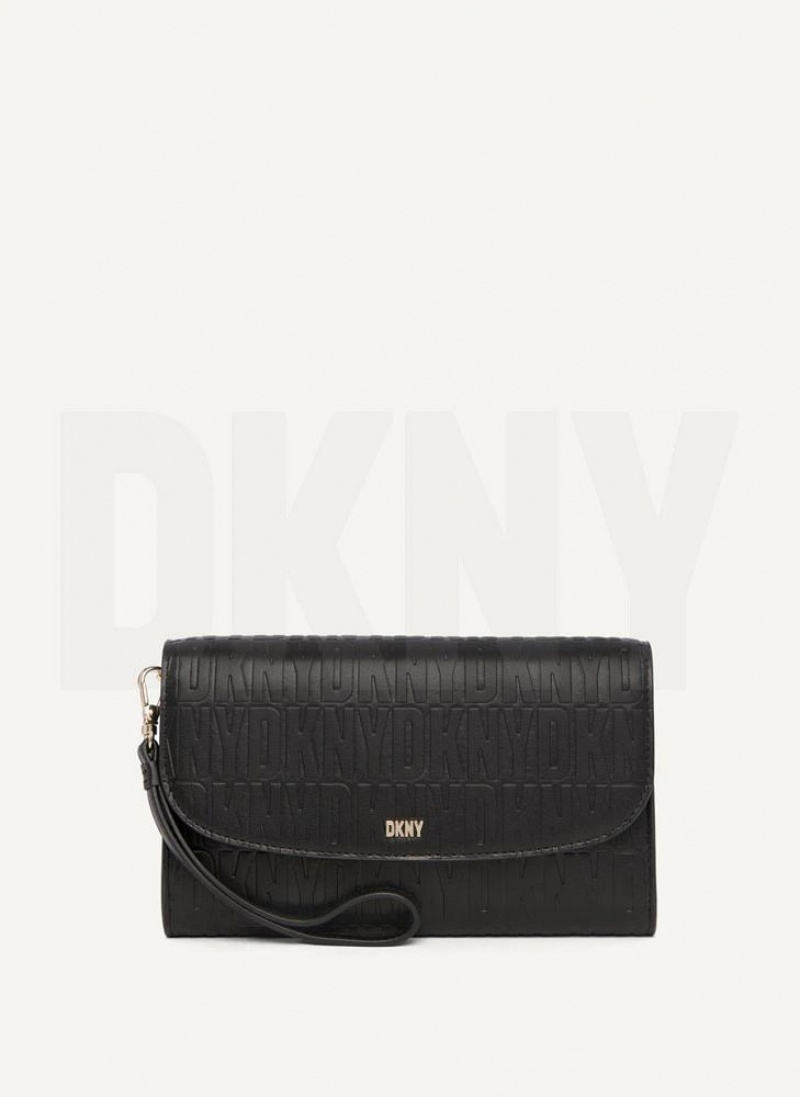 DKNY Sydney Women\'s Wallets Black / Gold | Ireland_D1379