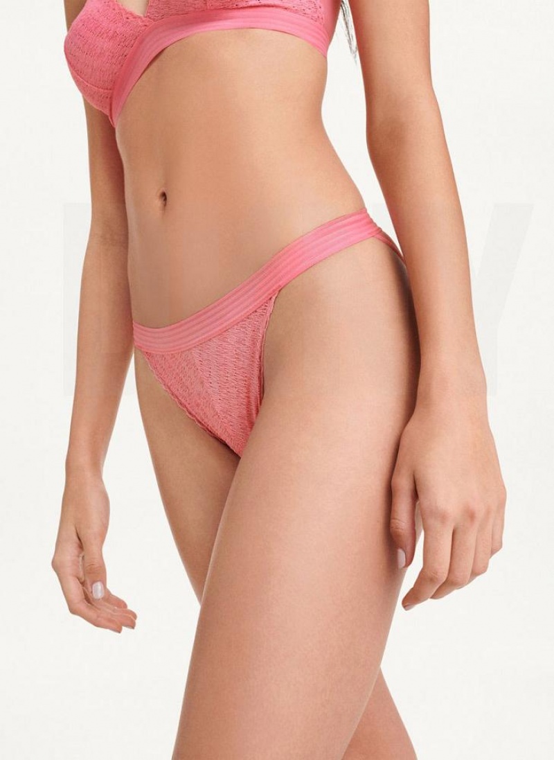 DKNY Table Tops Lace Bikini Women's Bras Pink | Ireland_D0825