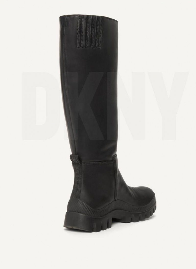 DKNY Tall Lug Sole Women's Boots Black | Ireland_D0684