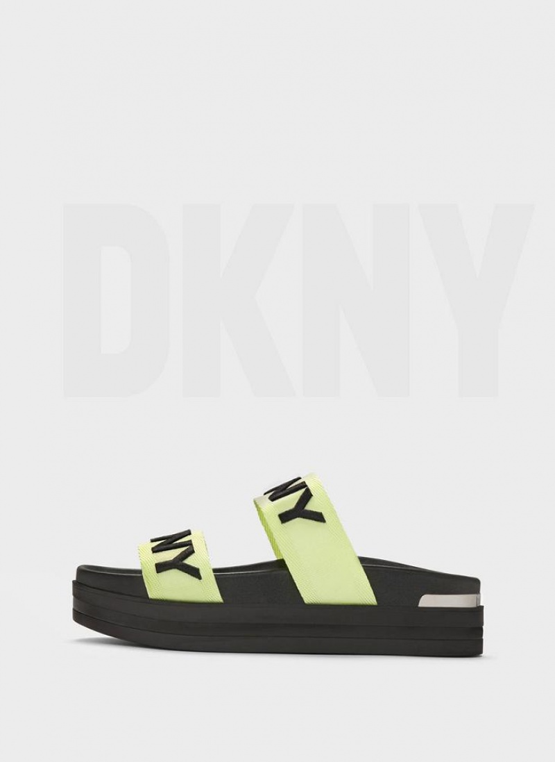 DKNY Tee Double-Strap Women\'s Sandals Green | Ireland_D1270