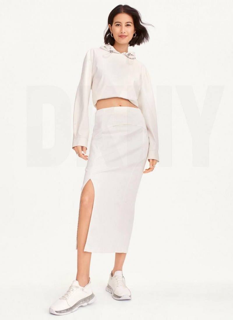 DKNY Terry Denim Women's Skirts White | Ireland_D0941