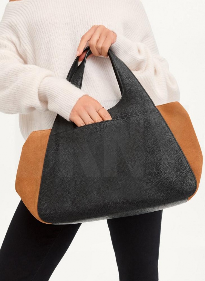 DKNY The Medium Effortless Women's Tote Bags Black | Ireland_D0436