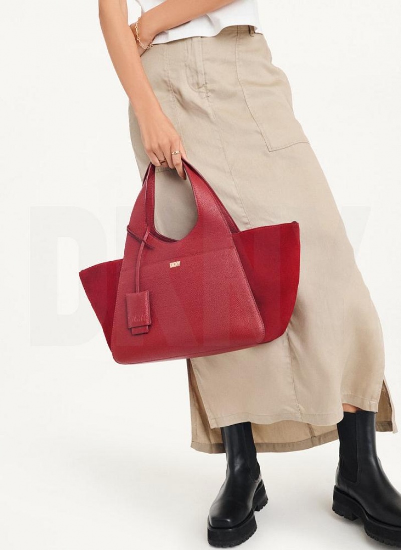 DKNY The Medium Effortless Women's Tote Bags Red | Ireland_D1709