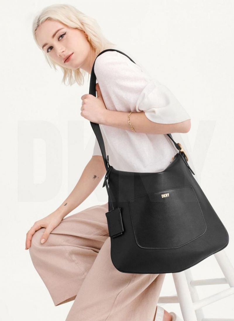 DKNY The Medium Optimist Women's Shoulder Bags Black | Ireland_D0441