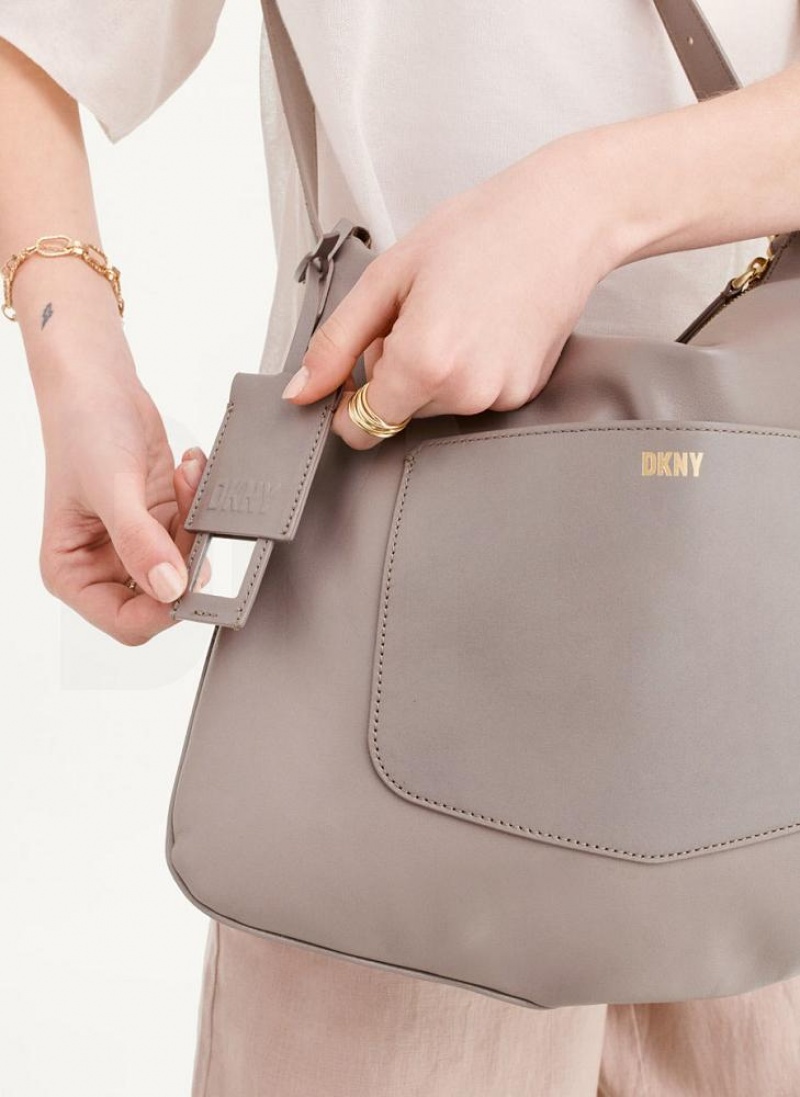 DKNY The Medium Optimist Women's Shoulder Bags Grey | Ireland_D0170