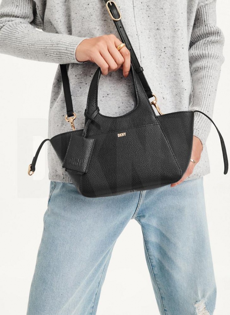 DKNY The Mini Effortless Tote Women's Crossbody Bags Black | Ireland_D1819