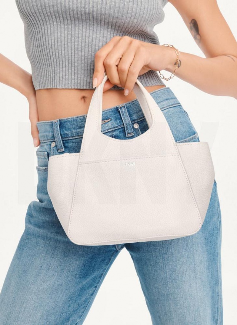 DKNY The Mini Effortless Tote Women's Crossbody Bags White | Ireland_D0855