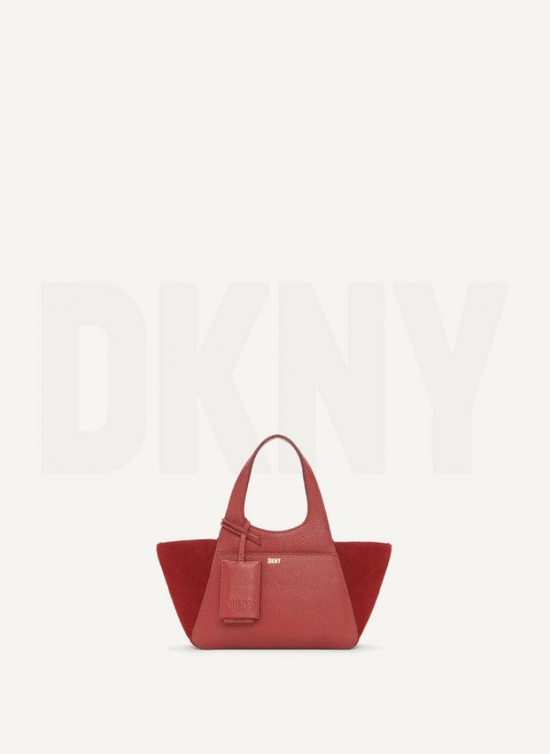 DKNY The Mini Effortless Tote Women's Crossbody Bags Burgundy | Ireland_D0405