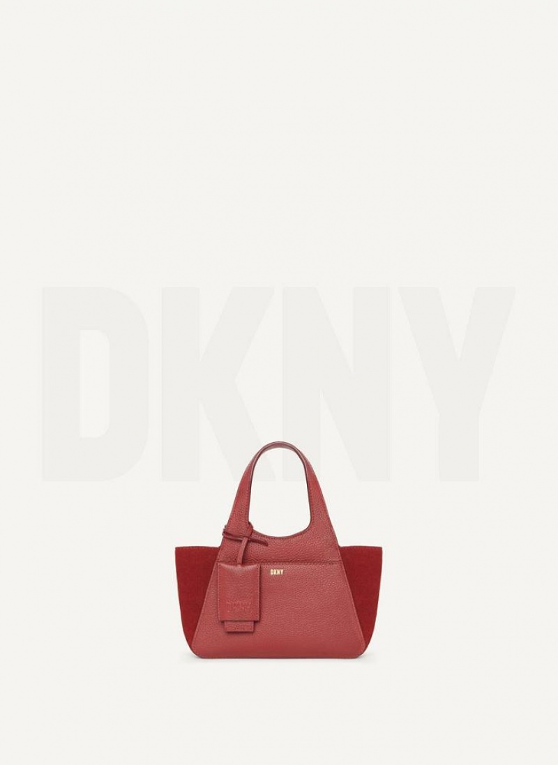 DKNY The Mini Effortless Tote Women's Crossbody Bags Burgundy | Ireland_D0405