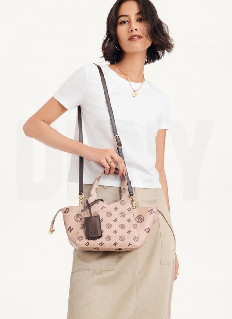 DKNY The Mini Logo Effortless Women's Tote Bags Brown | Ireland_D1537