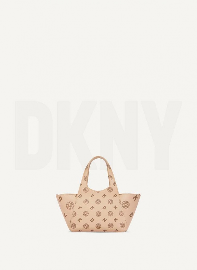 DKNY The Mini Logo Effortless Women\'s Tote Bags Brown | Ireland_D1537