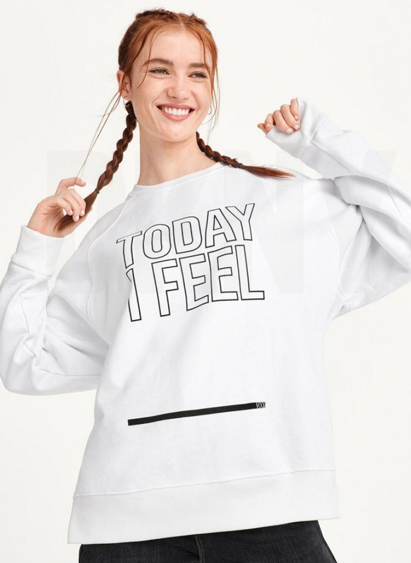 DKNY Today I Feel Men's Sweatshirts White | Ireland_D0832