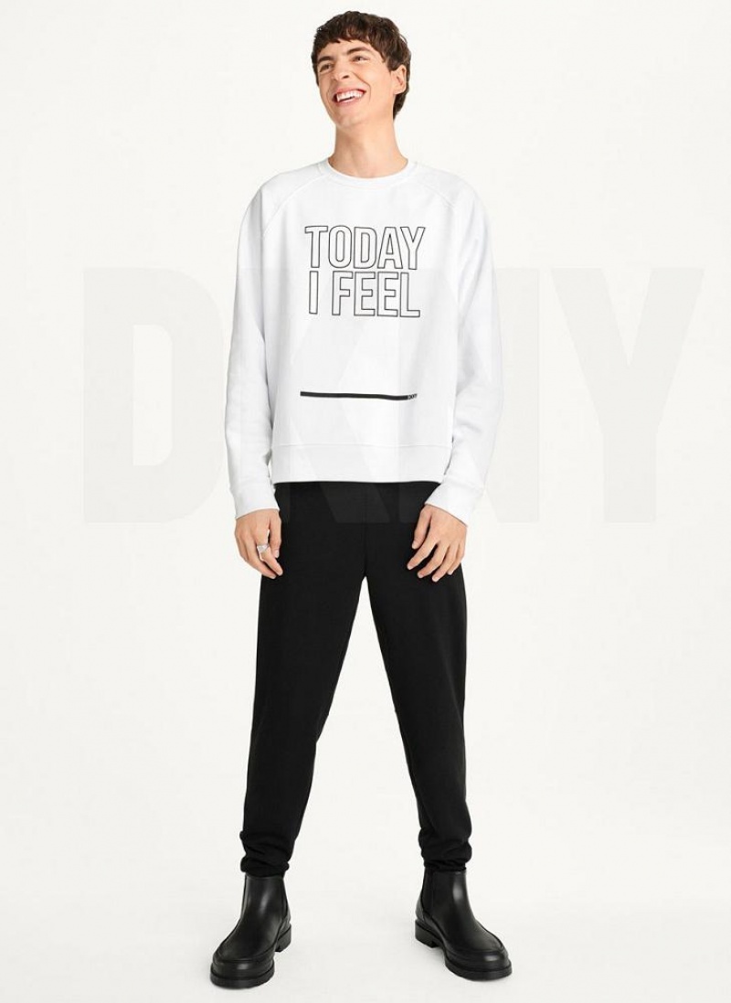 DKNY Today I Feel Men's Sweatshirts White | Ireland_D0832