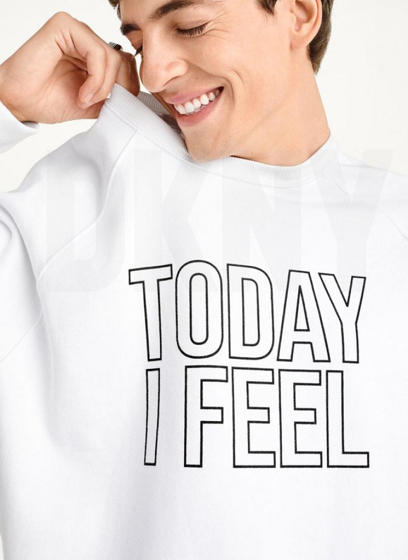 DKNY Today I Feel Men's Sweatshirts White | Ireland_D0832