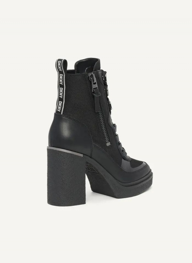 DKNY Toia Lace Up Platform Women's Boots Black | Ireland_D1350