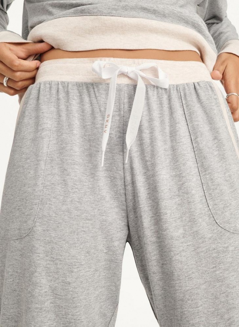 DKNY Top And Jogger Sleep Set Women's Pajamas Grey | Ireland_D0915