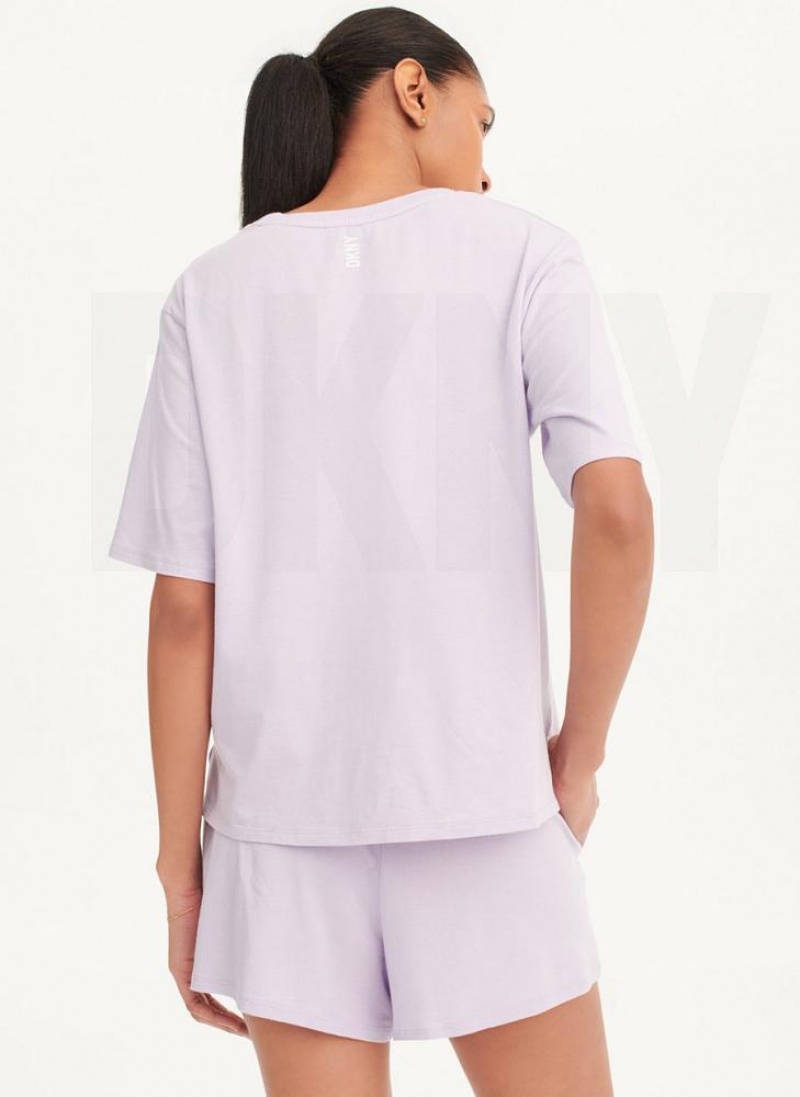 DKNY Top & Boxer Sleep Set Women's Pajamas Purple | Ireland_D1419