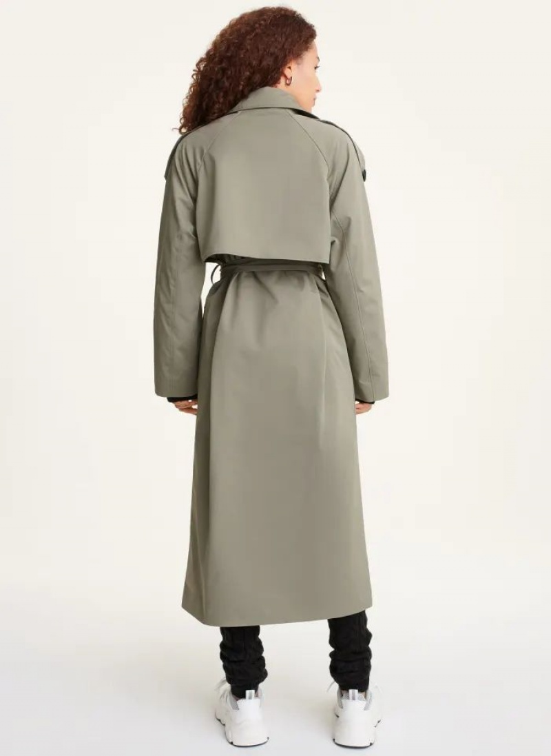 DKNY Trench Women's Coats Olive | Ireland_D1954