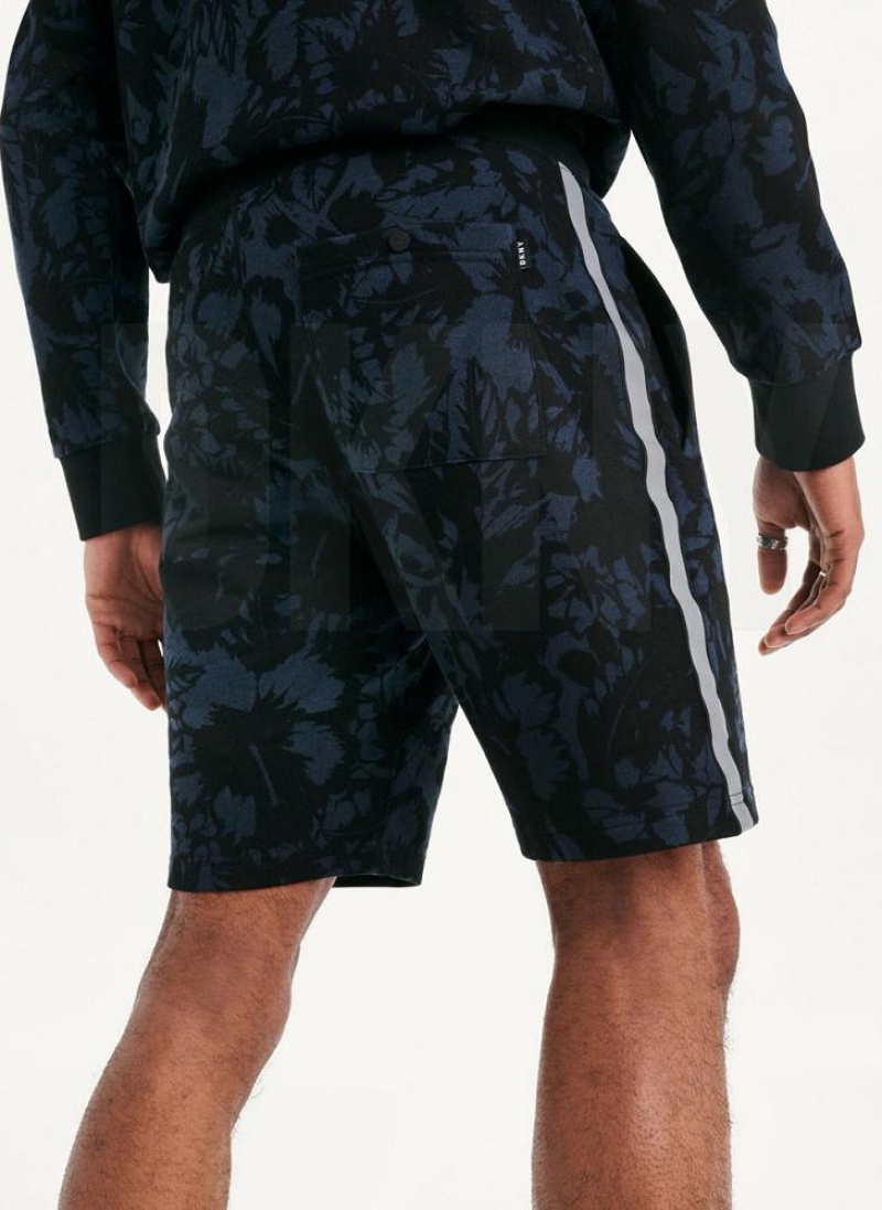 DKNY Tropical Print French Terrys Men's Shorts Indigo | Ireland_D0677