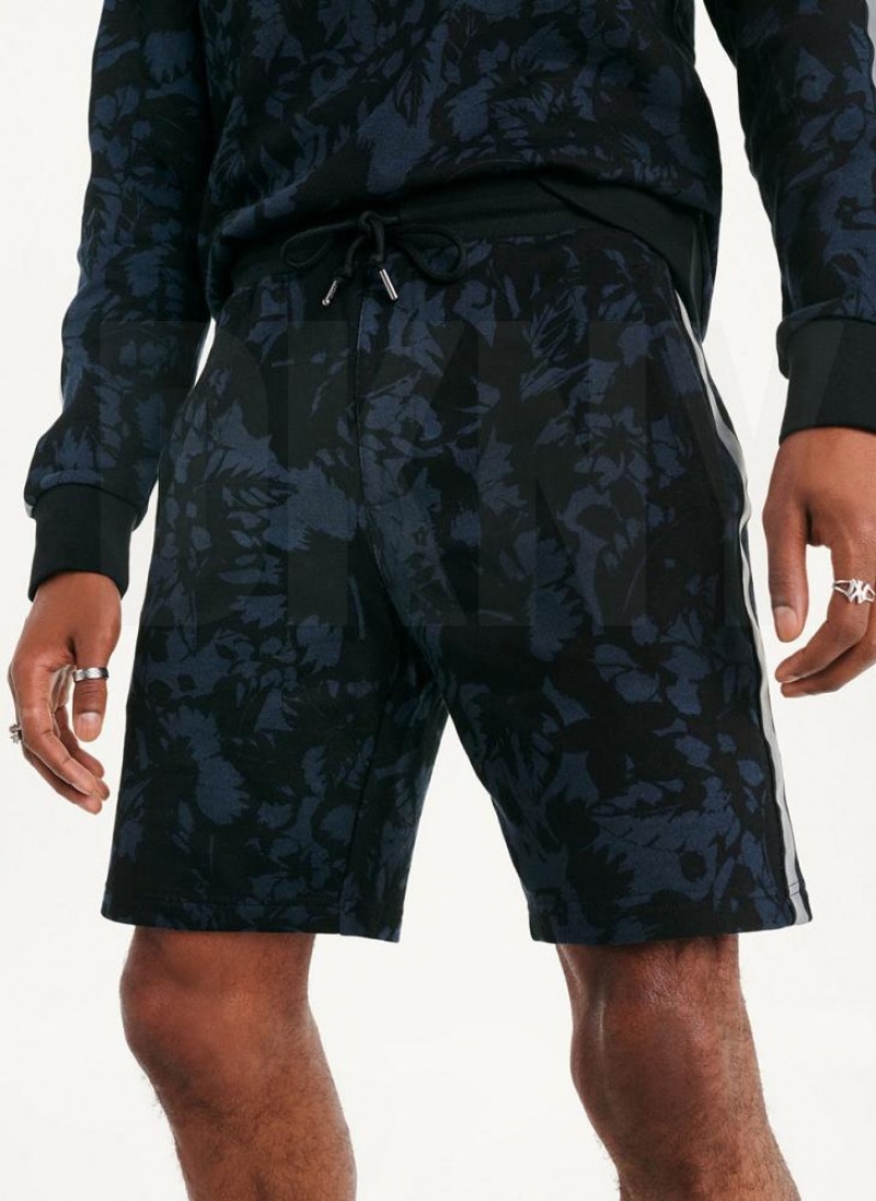 DKNY Tropical Print French Terrys Men's Shorts Indigo | Ireland_D0677