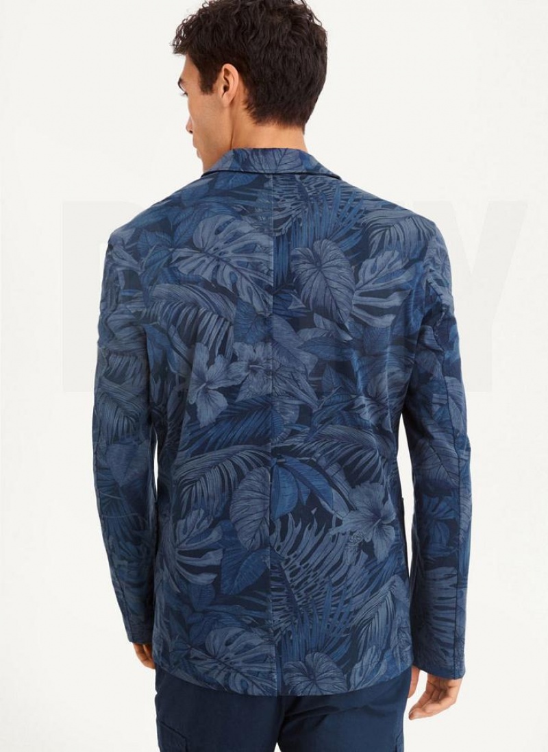 DKNY Tropical Print Men's Blazers Navy | Ireland_D0767