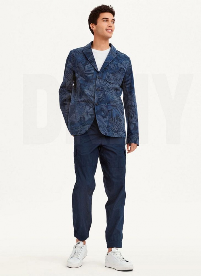 DKNY Tropical Print Men's Blazers Navy | Ireland_D0767