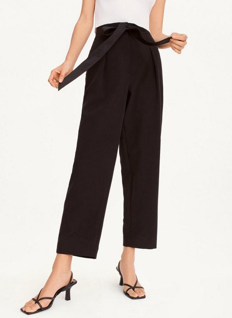 DKNY Twill Cropped Women\'s Pants Black | Ireland_D0382