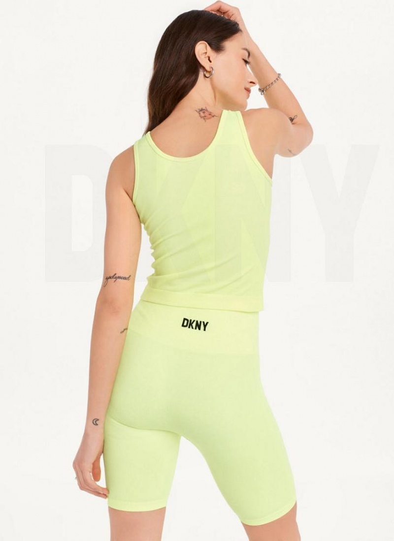 DKNY Twill Seamless Scoop Neck Women's Tank Top Yellow | Ireland_D0678