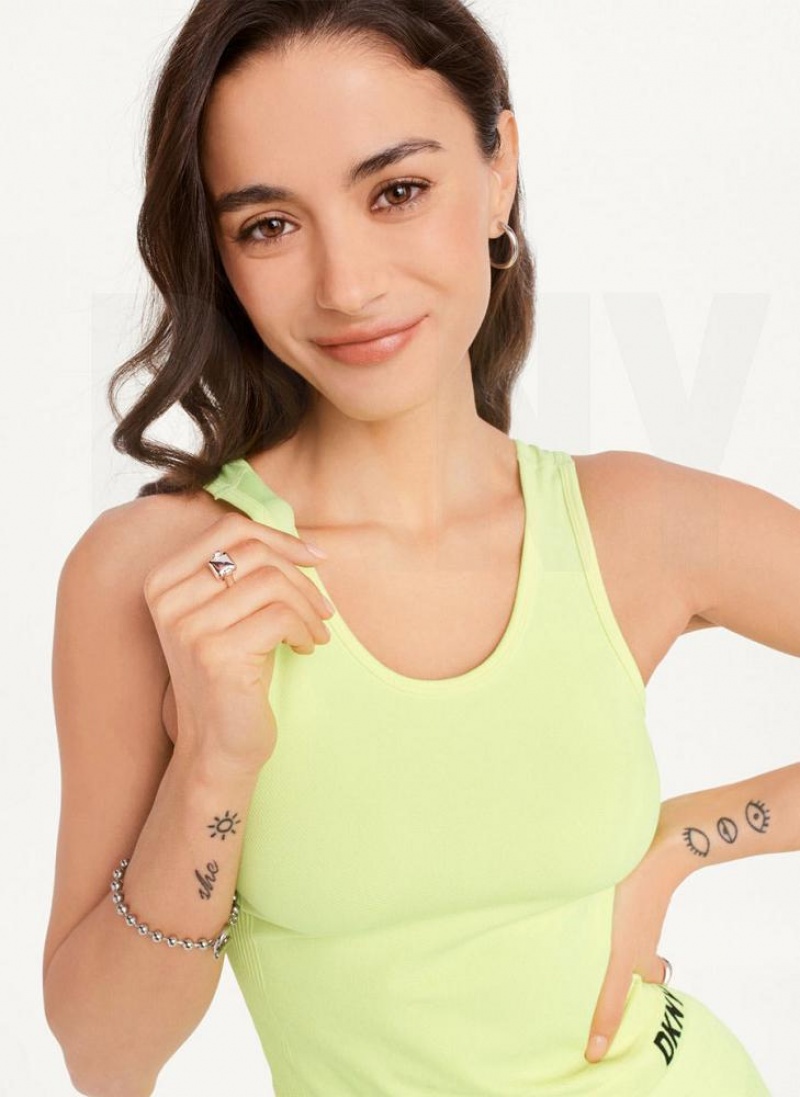 DKNY Twill Seamless Scoop Neck Women's Tank Top Yellow | Ireland_D0678