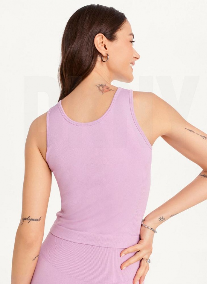 DKNY Twill Seamless Scoop Neck Women's Tank Top Purple | Ireland_D0575