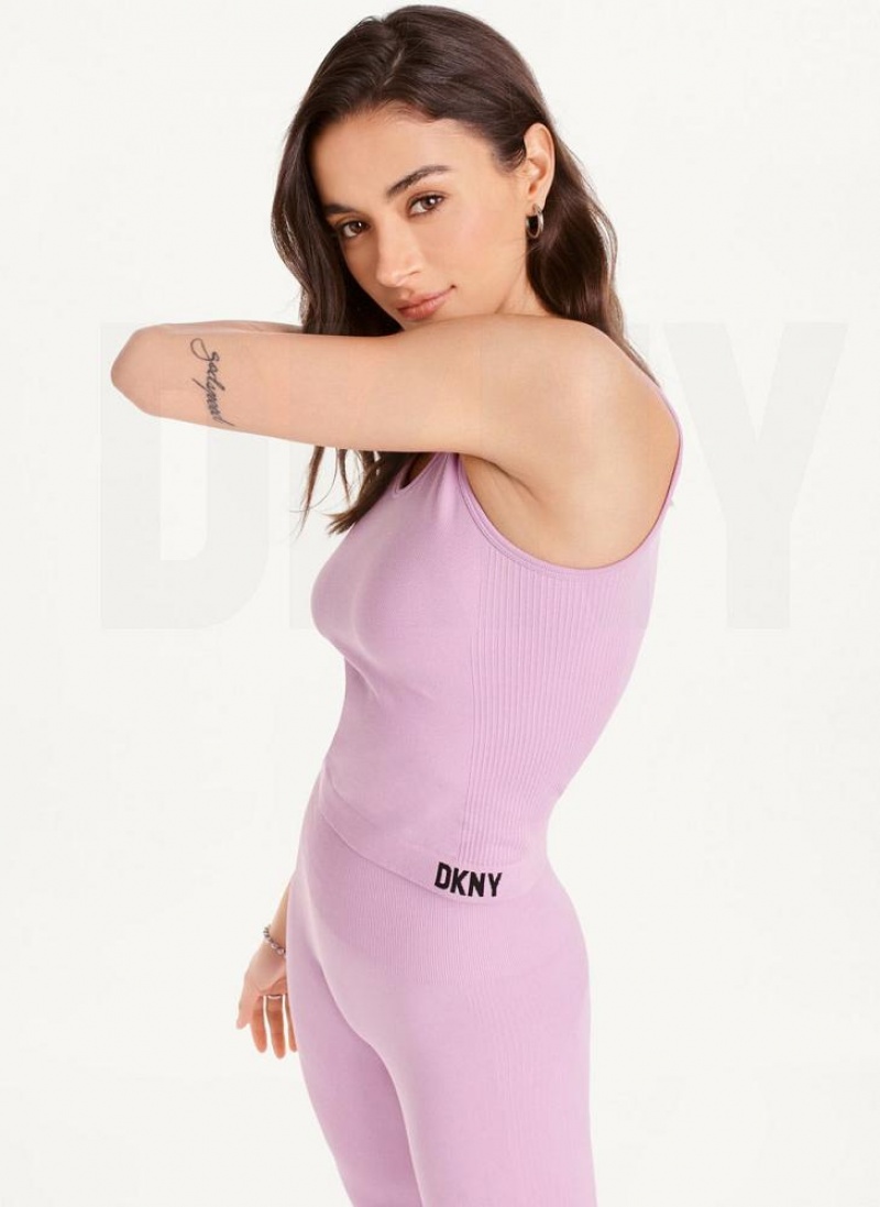 DKNY Twill Seamless Scoop Neck Women's Tank Top Purple | Ireland_D0575