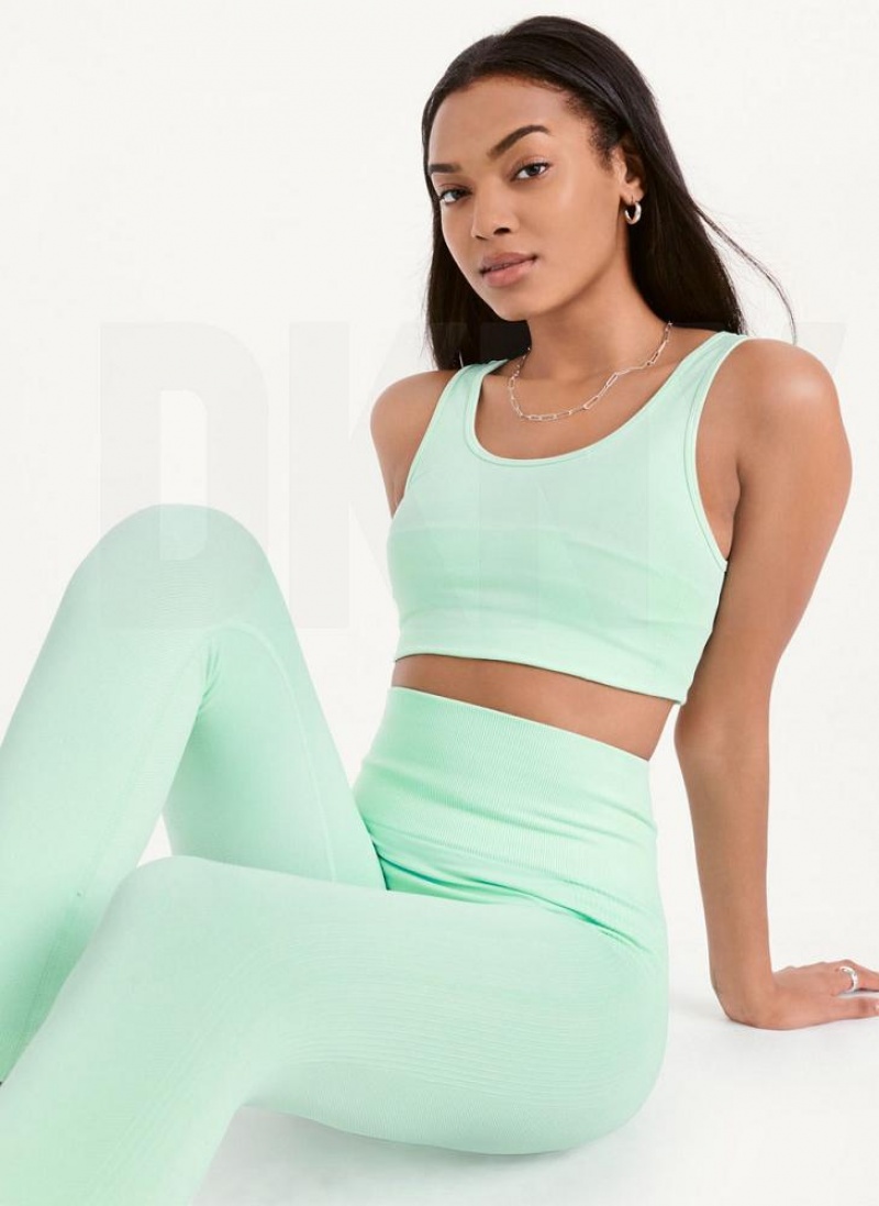 DKNY Twill Seamless Women\'s Leggings Green | Ireland_D1529