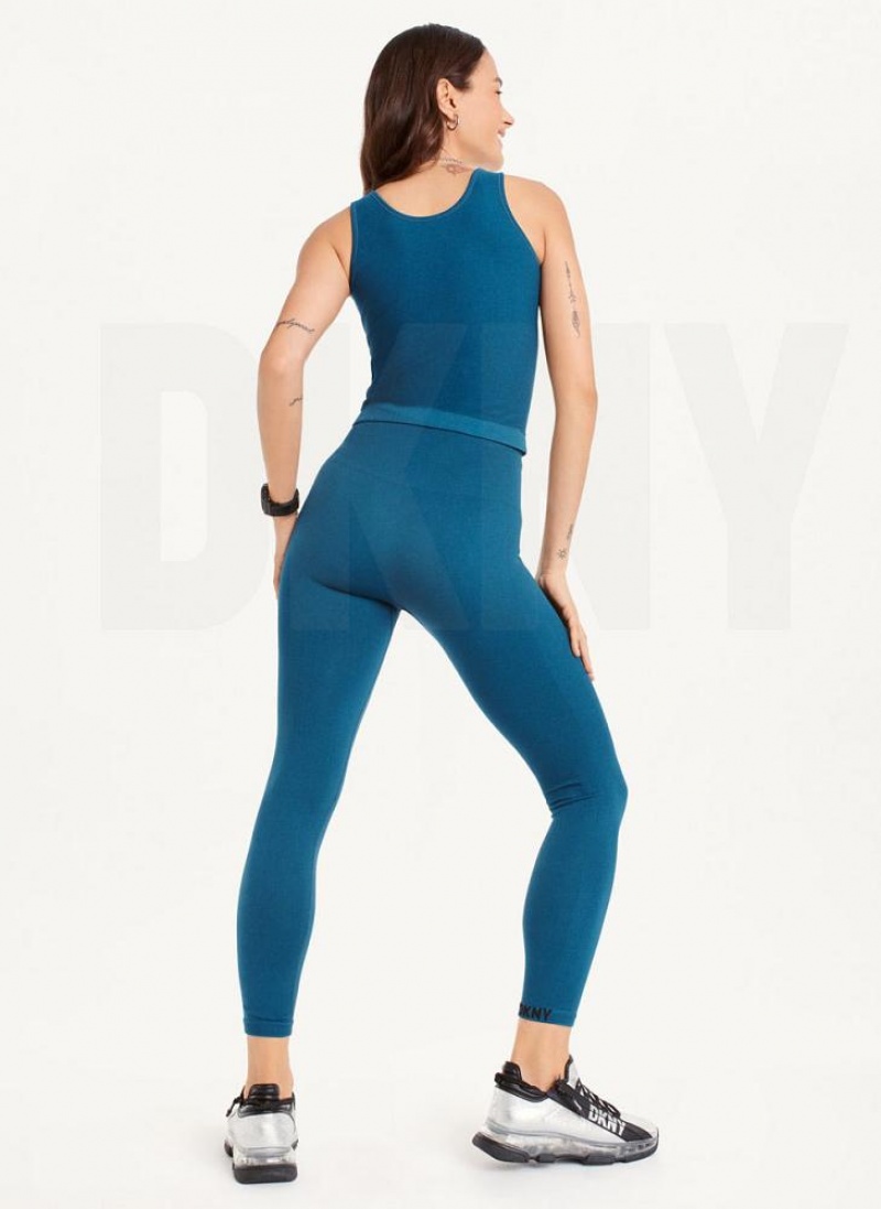 DKNY Twill Seamless Women's Leggings Navy | Ireland_D1473