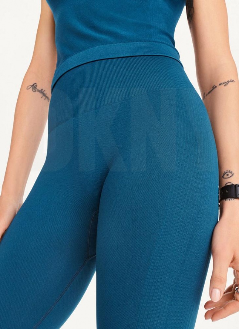 DKNY Twill Seamless Women's Leggings Navy | Ireland_D1473