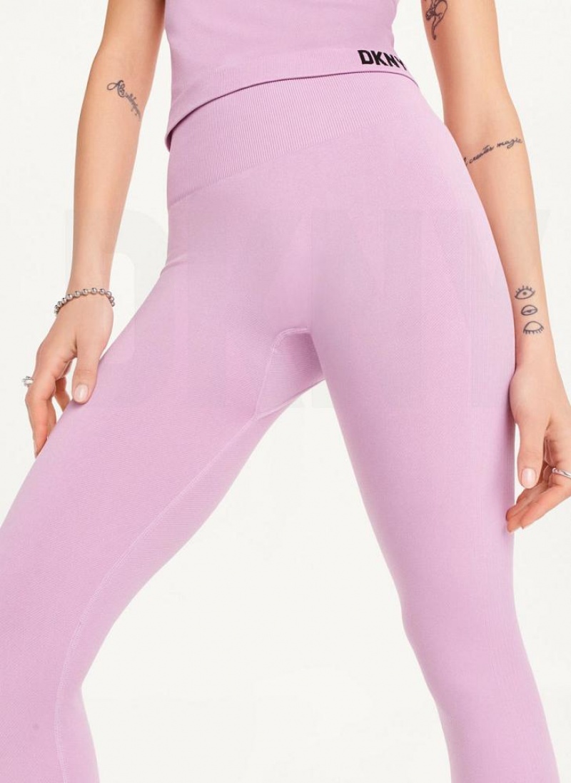 DKNY Twill Seamless Women's Leggings Pink | Ireland_D0344